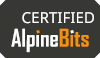 The picture reports the AlpineBits Certified logo